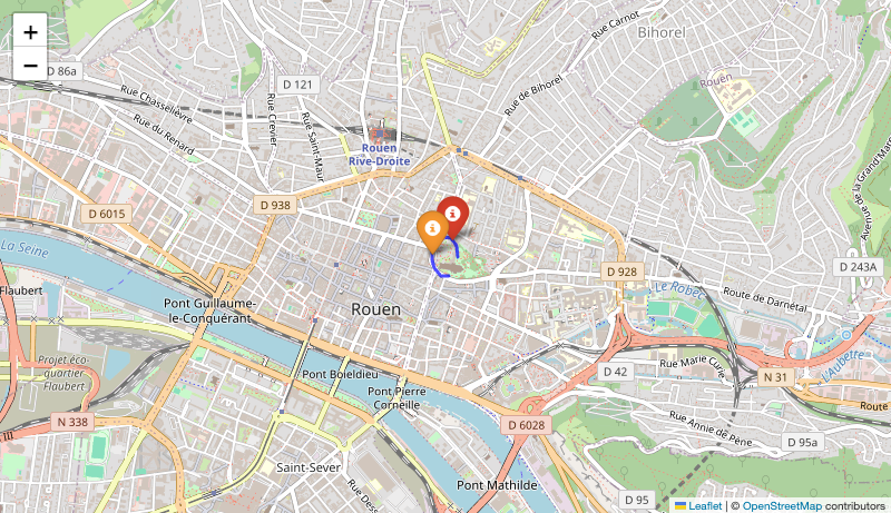 Mini-carte des événements inertiels détectés sur le trajet